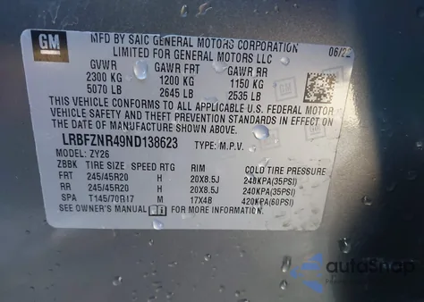 2022 Buick Envision Fwd Essence from USA, damaged, VIN LRBFZNR49ND138623